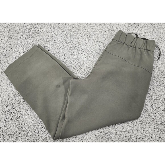 Lululemon Womens Crop Pant On The Fly Drawstring Pockets Grey Sage Casual Sz 4 - Picture 7 of 15